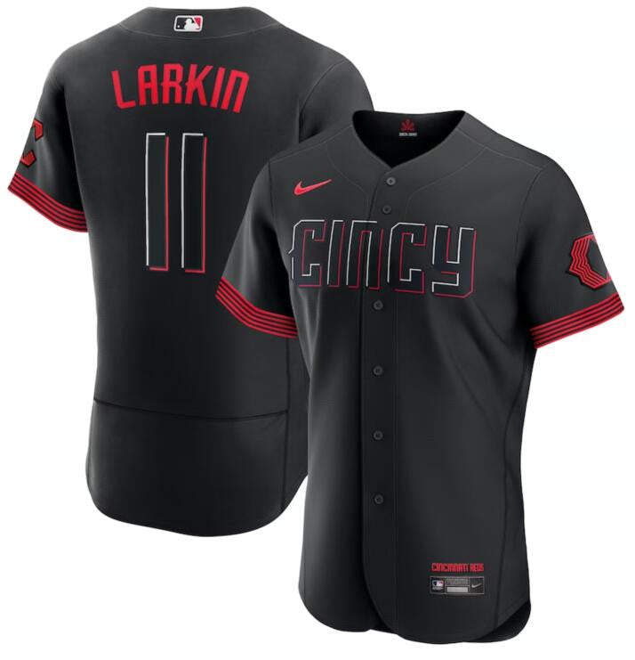 Barry Larkin Cincinnati Reds black City Connect jersey
