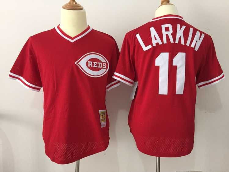 Barry Larkin Cincinnati Reds red jersey