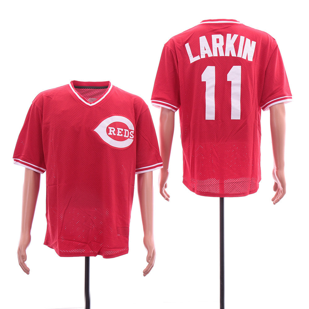 Barry Larkin Cincinnati Reds red Throwback jersey