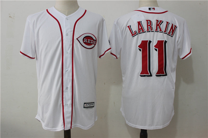 Barry Larkin Cincinnati Reds white jersey