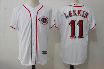Barry Larkin Cincinnati Reds white jersey