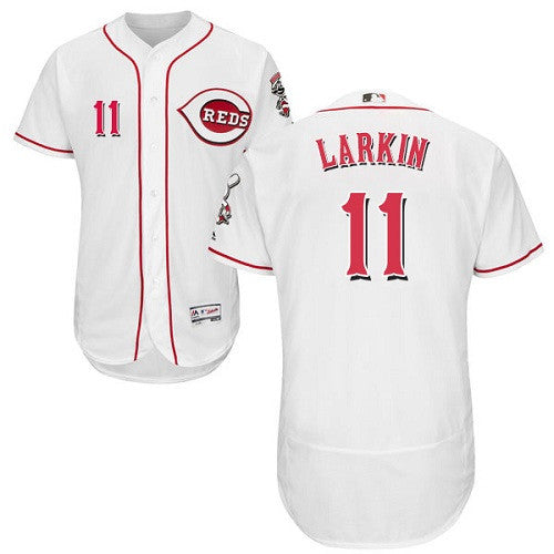 Barry Larkin Cincinnati Reds white jersey