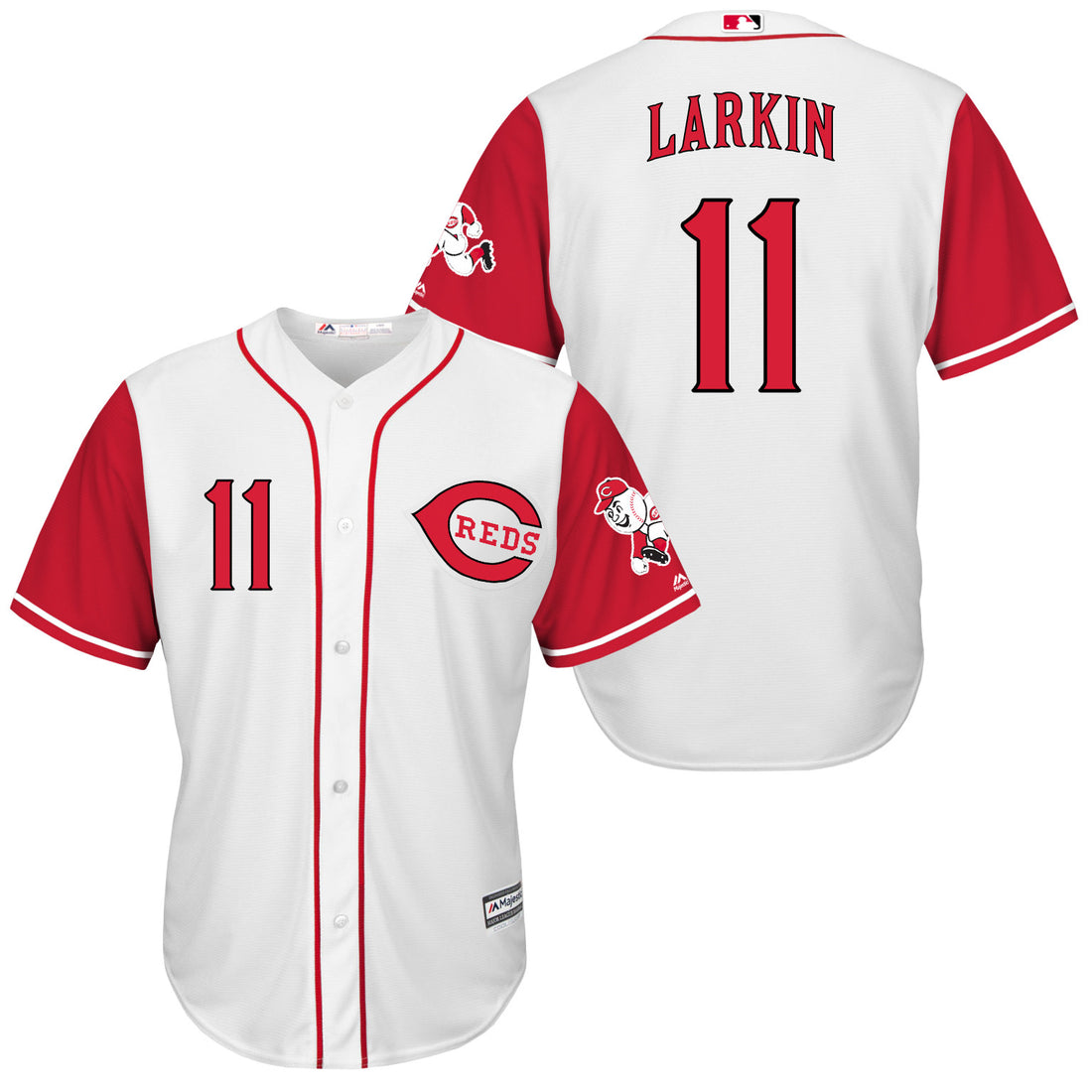 Barry Larkin Cincinnati Reds white jersey