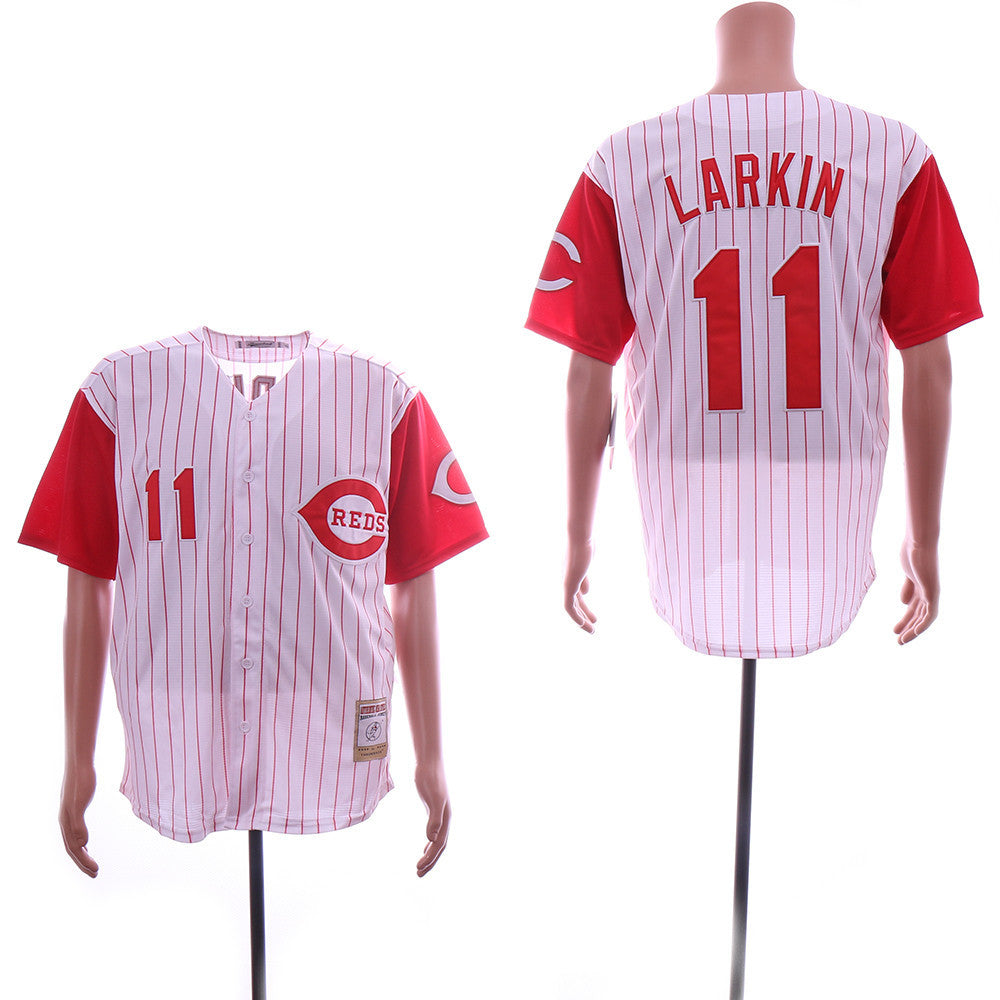 Barry Larkin Cincinnati Reds white Throwback jersey