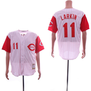 Barry Larkin Cincinnati Reds white Throwback jersey