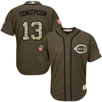 Concepcion Cincinnati Reds green Salute To Service jersey