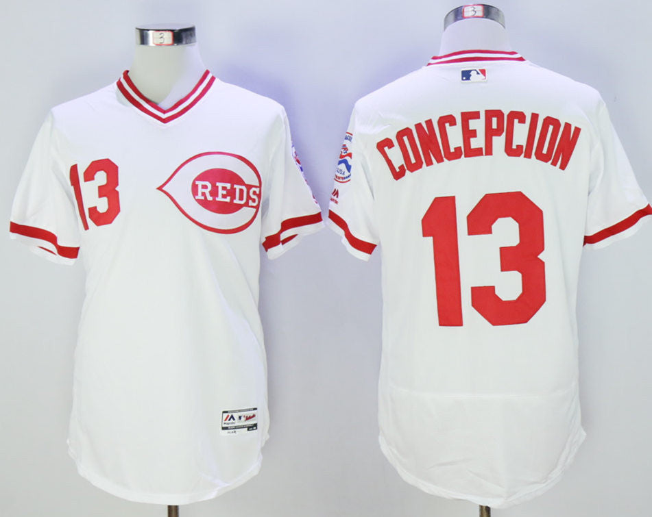 Dave Conception Cincinnati Reds white Cooperstown jersey