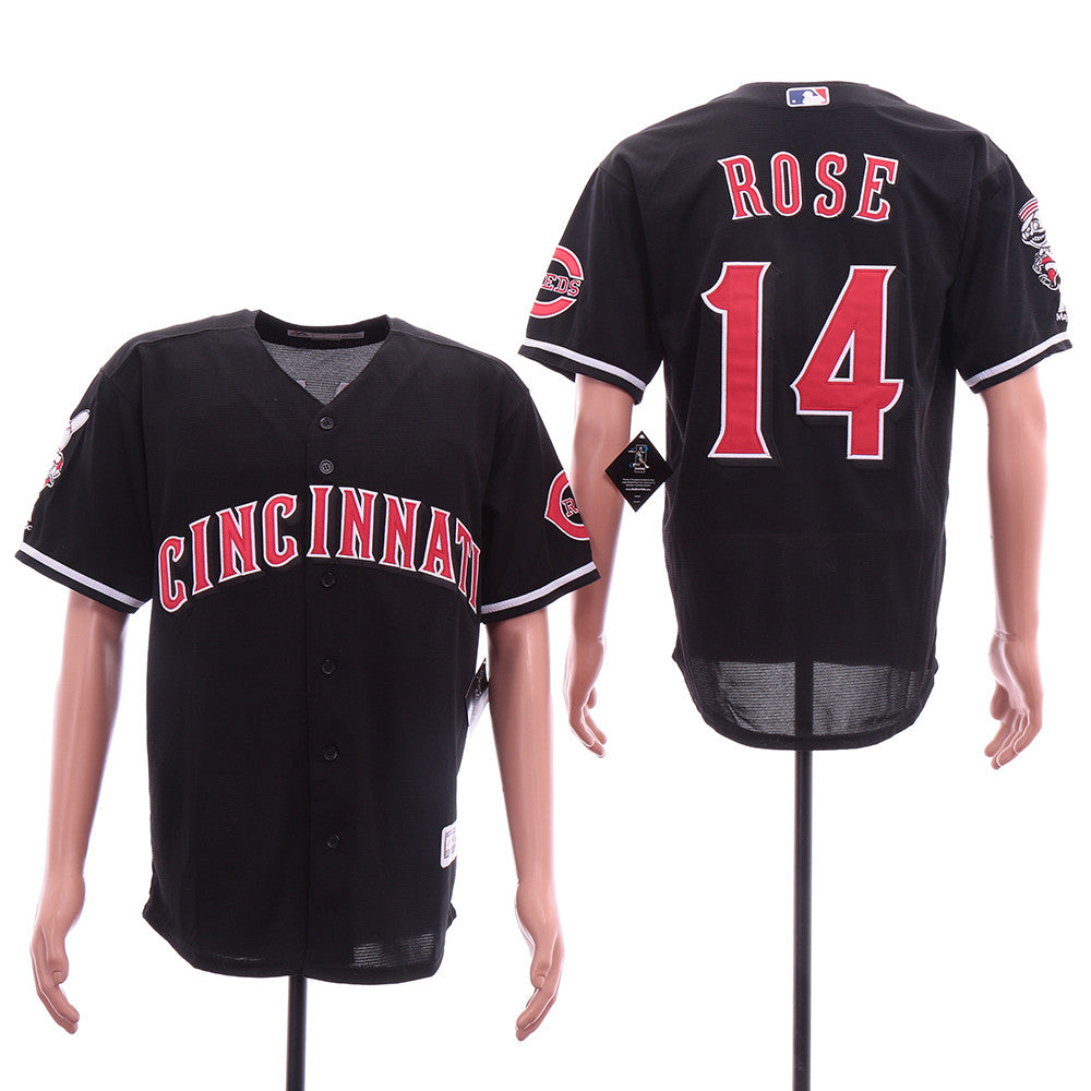 Pete Rose Cincinnati Reds black jersey