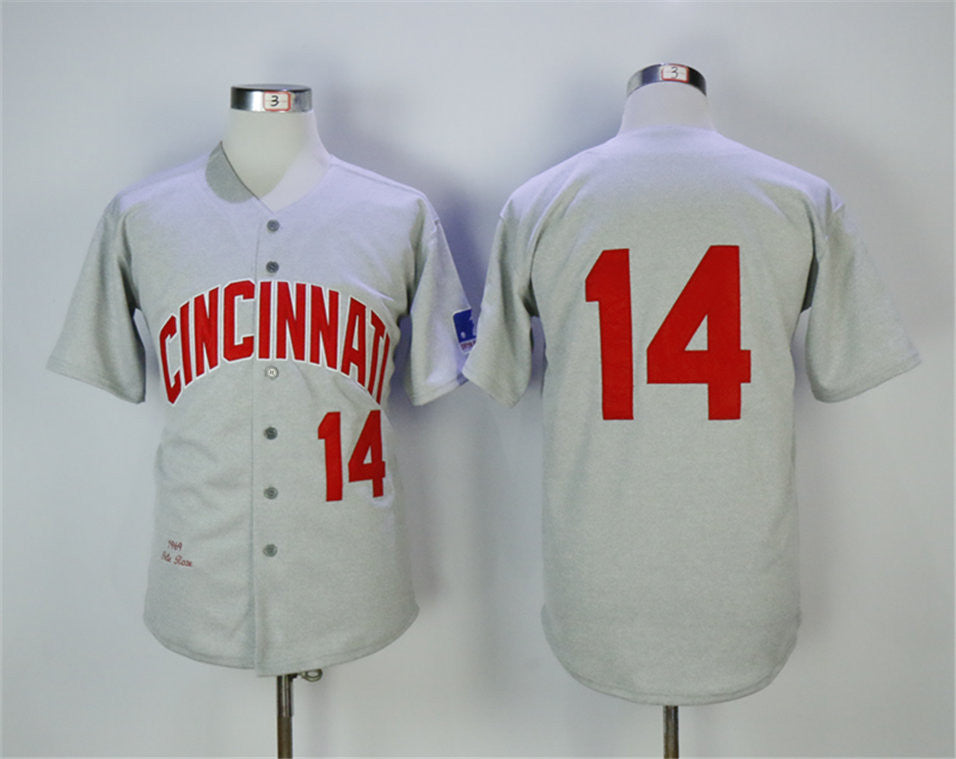 Pete Rose Cincinnati Reds gray Throwback jersey