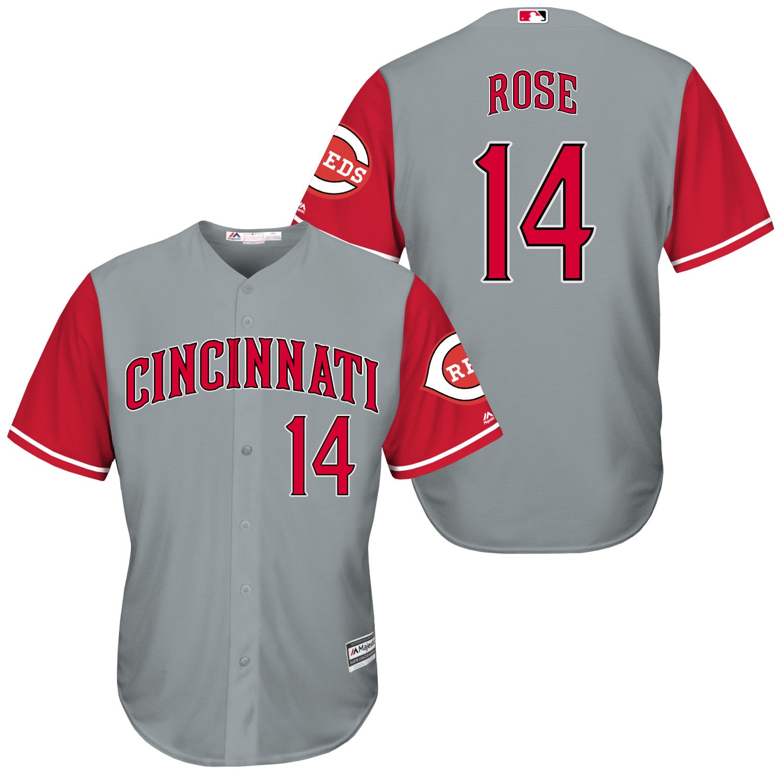 Pete Rose Cincinnati Reds grey jersey