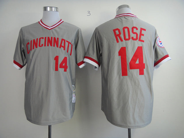 Pete Rose Cincinnati Reds grey Throwback jersey
