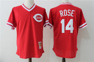 Pete Rose Cincinnati Reds red Cooperstown jersey