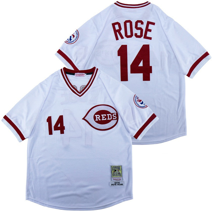 Pete Rose Cincinnati Reds white Throwback jersey