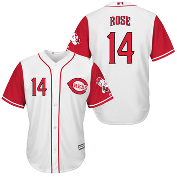Pete Rose Cincinnati Reds white jersey