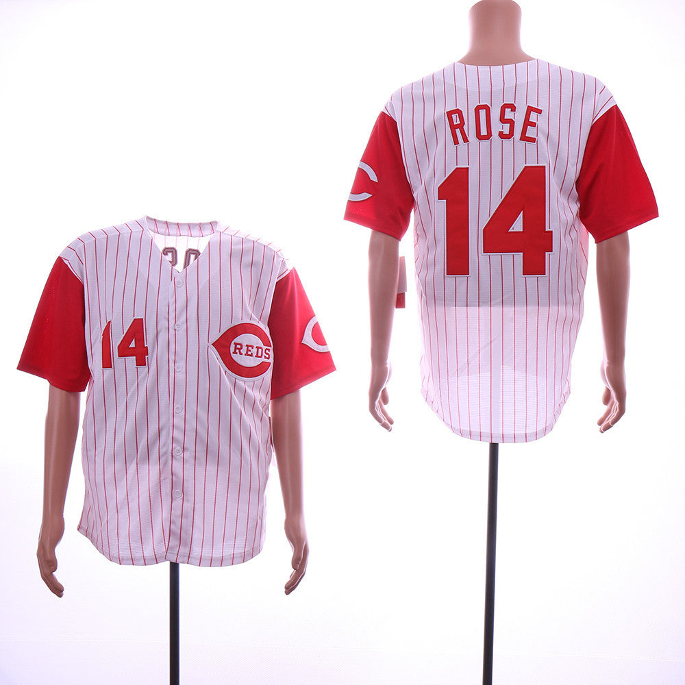 Pete Rose Cincinnati Reds white Throwback jersey