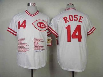 Rose Cincinnati Reds white jersey