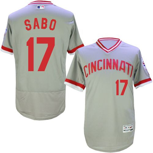 Chris Sabo Cincinnati Reds gray Cooperstown jersey