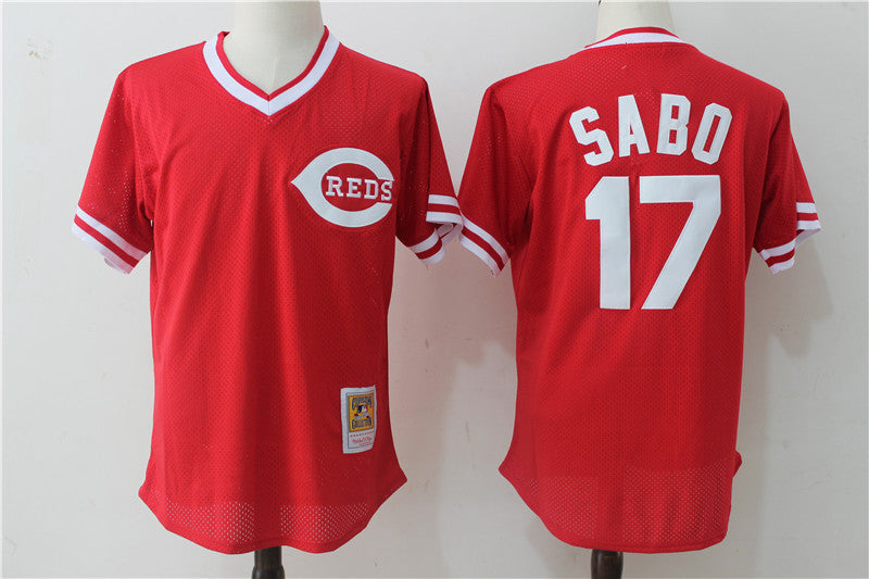 Chris Sabo Cincinnati Reds red Cooperstown jersey