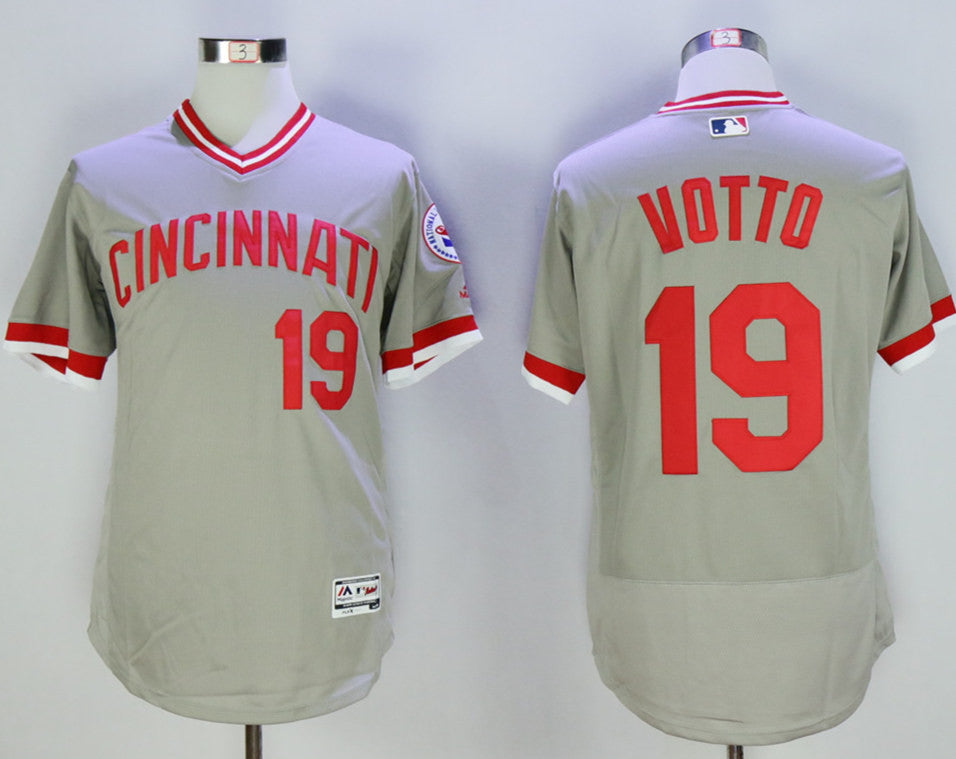 Joey Votto Cincinnati Reds grey Cooperstown jersey