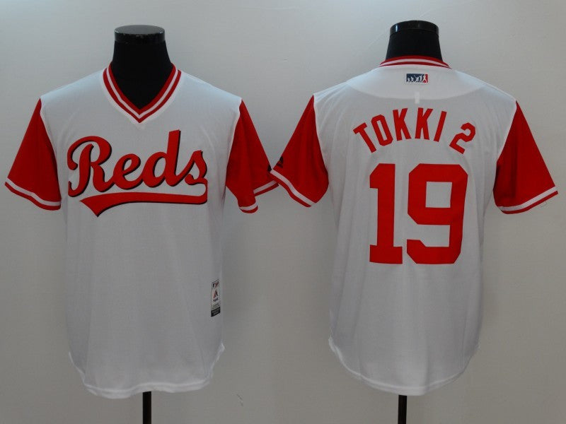 Joey Votto Tokki Majestic Cincinnati Reds white jersey