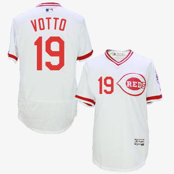 Joey Votto Cincinnati Reds white Cooperstown jersey
