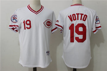 Joey Votto Cincinnati Reds white Cooperstown jersey