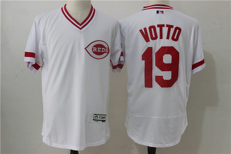 Joey Votto Cincinnati Reds white Throwback jersey