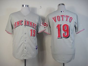Votto Cincinnati Reds grey jersey