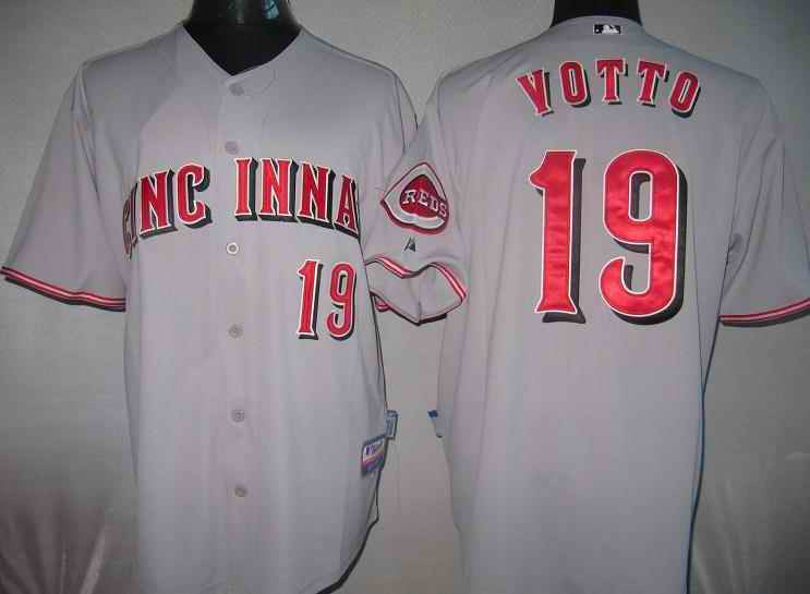 Votto Cincinnati Reds grey jersey