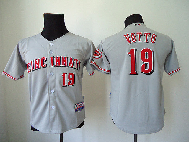 Votto Cincinnati Reds grey jersey