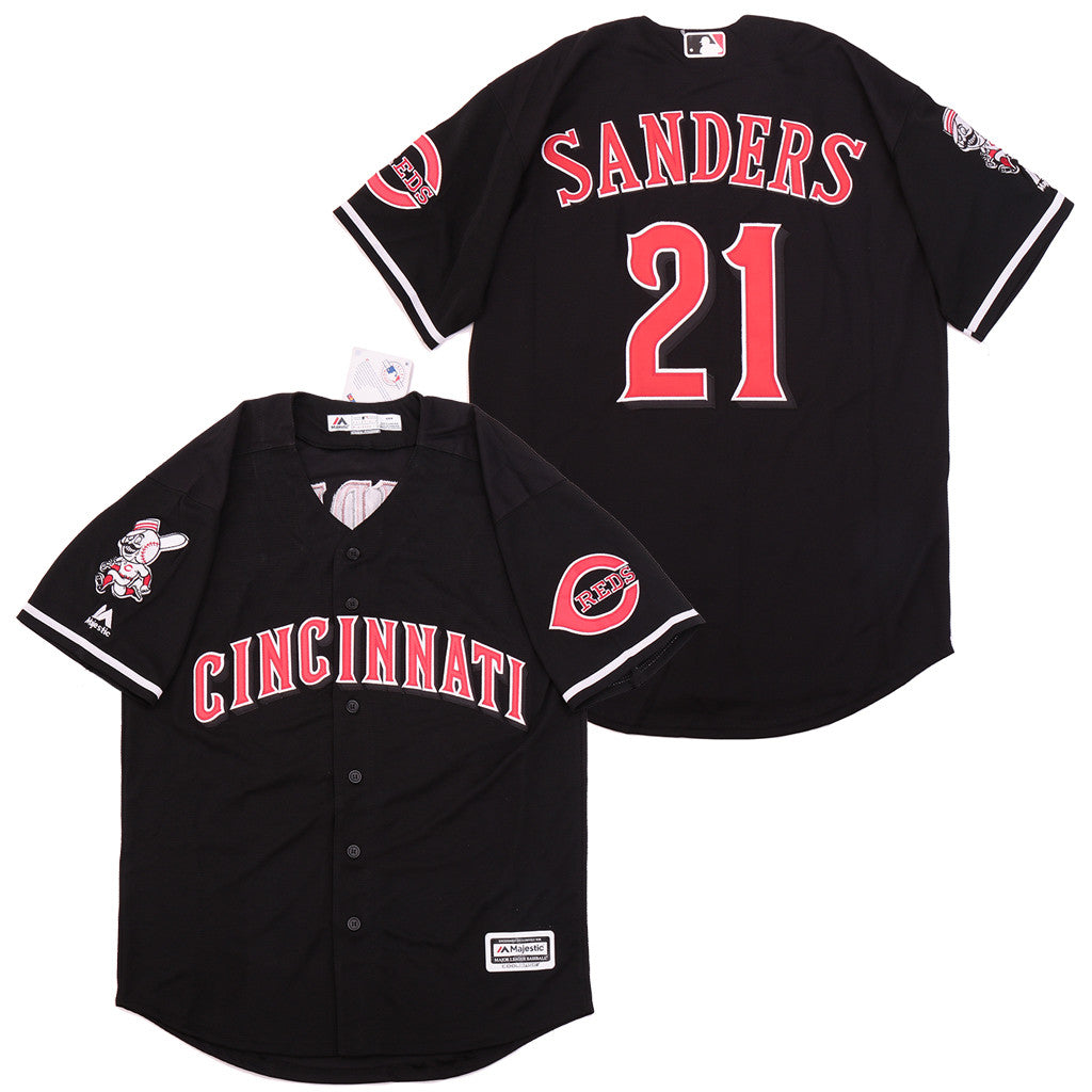 Deion Sanders Cincinnati Reds black jersey