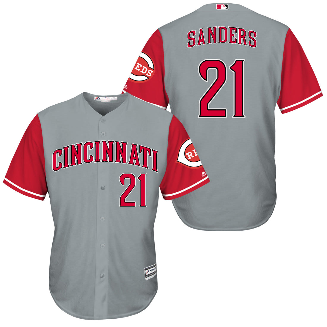Deion Sanders Cincinnati Reds grey jersey
