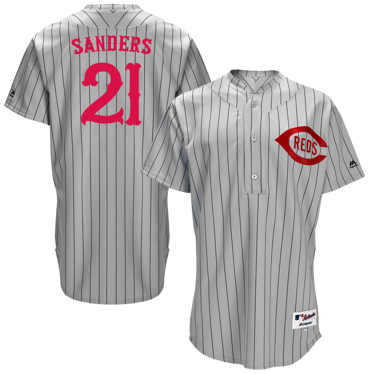 Deion Sanders Cincinnati Reds grey Throwback jersey