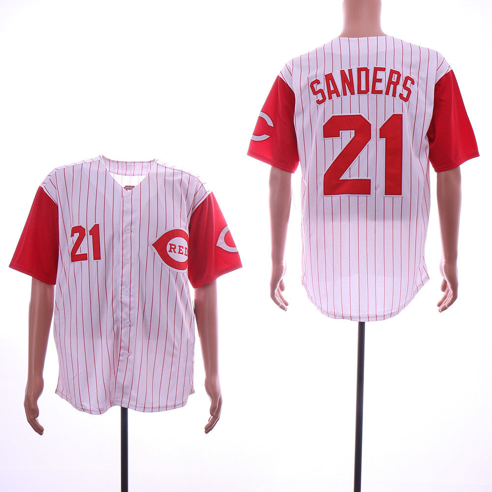 Deion Sanders Cincinnati Reds white Throwback jersey