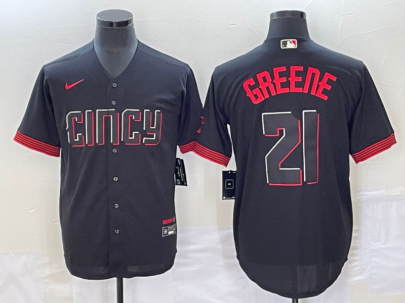 Hunter Greene Cincinnati Reds black City Connect jersey