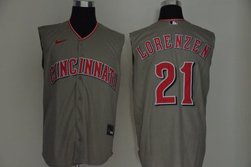 Michael Lorenzen Cincinnati Reds gray jersey