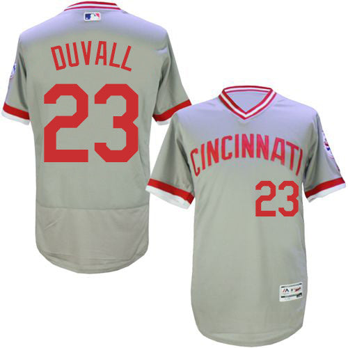 Adam Duvall Cincinnati Reds gray Cooperstown jersey