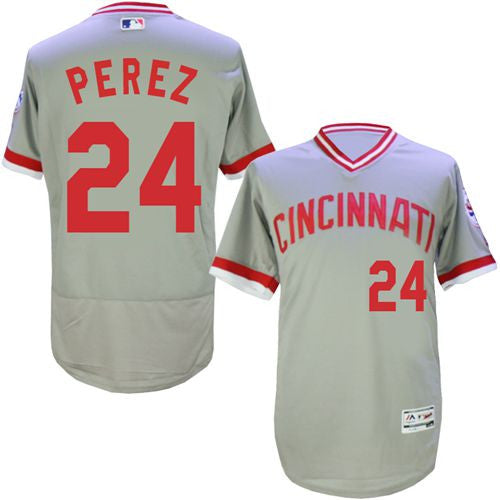 Tony Perez Cincinnati Reds gray Cooperstown jersey