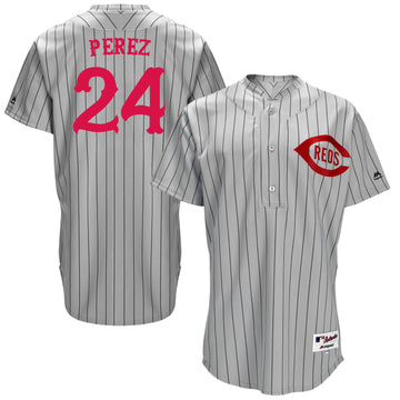Tony Perez Cincinnati Reds grey Throwback jersey