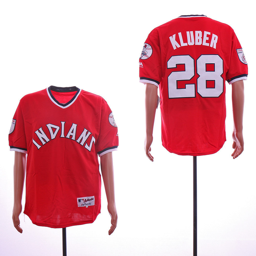 Corey Kluber Cincinnati Reds red Throwback jersey