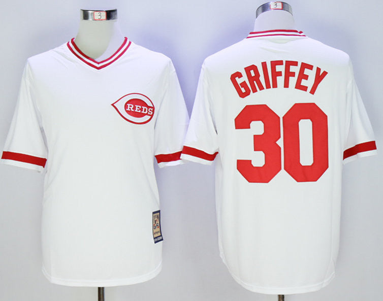 Ken Griffey Jr Cincinnati Reds white Cooperstown jersey