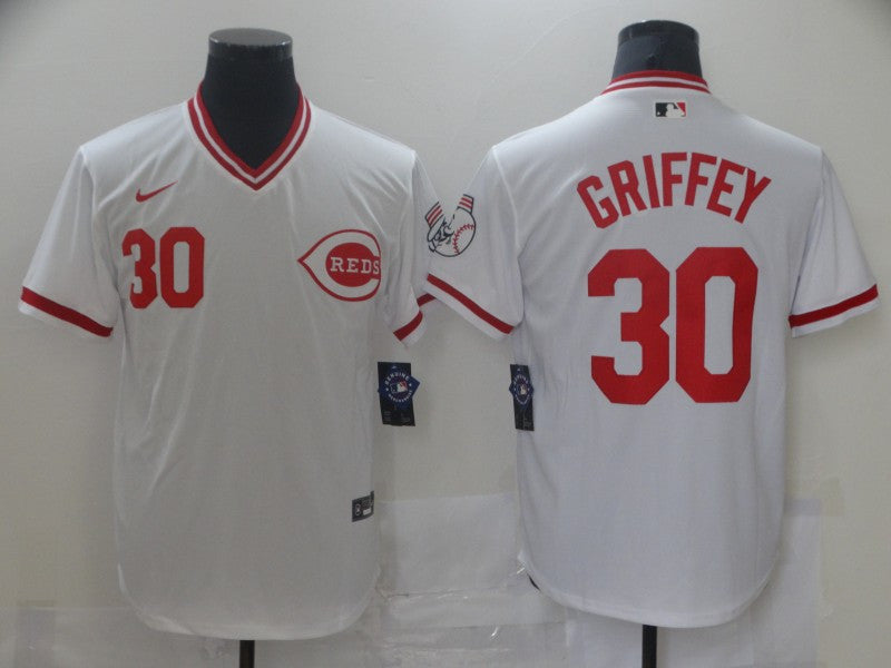 Ken Griffey Jr Cincinnati Reds white Throwback jersey