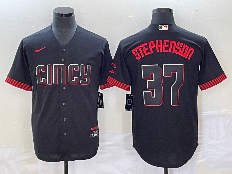 Tyler Stephenson Cincinnati Reds black City Connect jersey