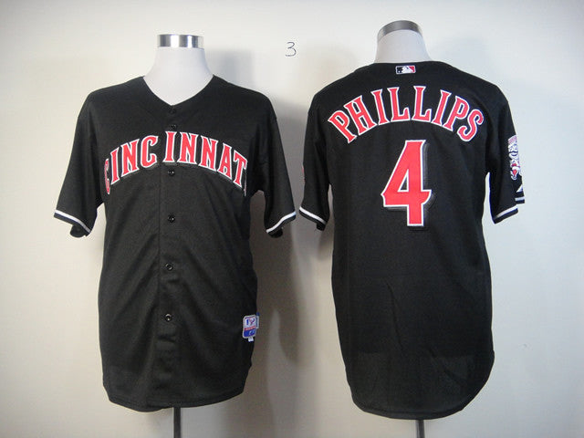 Phillips Cincinnati Reds black Fashion jersey