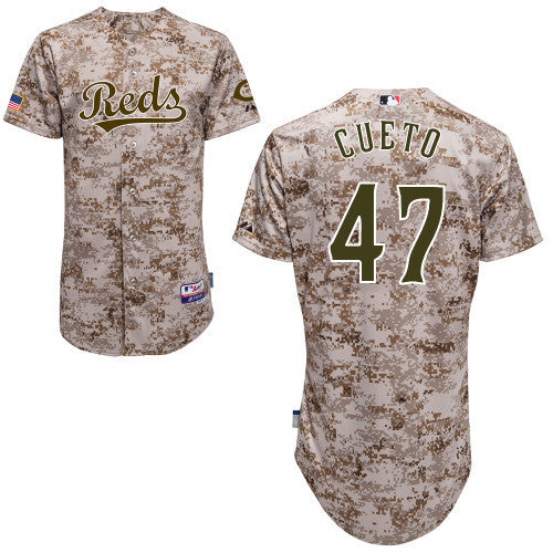 Cueto Camouflage Cool Base Cincinnati Reds jersey