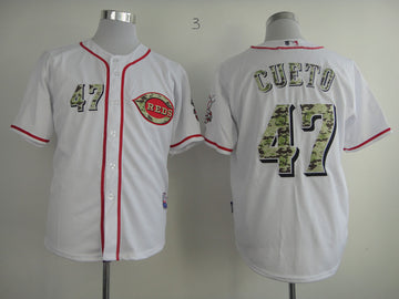 Cueto White Cincinnati Reds camo Camo jersey