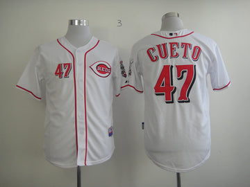 Cueto Cincinnati Reds white jersey