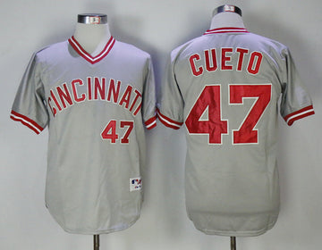 Johnny Cueto Cincinnati Reds gray Throwback jersey