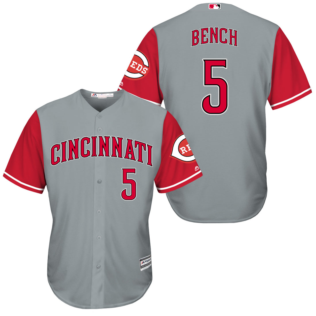 Johnny Bench Cincinnati Reds grey jersey
