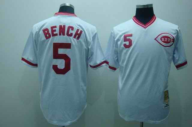 Johnny Bench Cincinnati Reds white-red jersey
